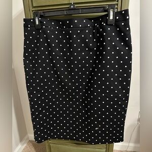 Liz Claiborne Black Polka Dot Pencil Skirt